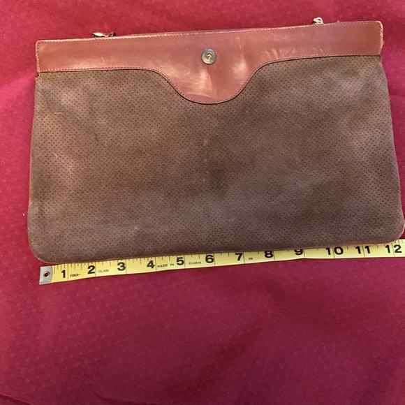 Vintage leather/suede clutch purse - Picture 5 of 6